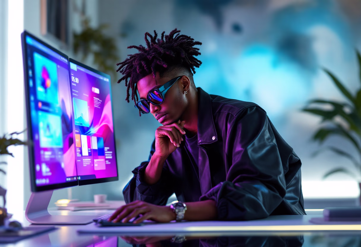 image of an individual using productivity software
