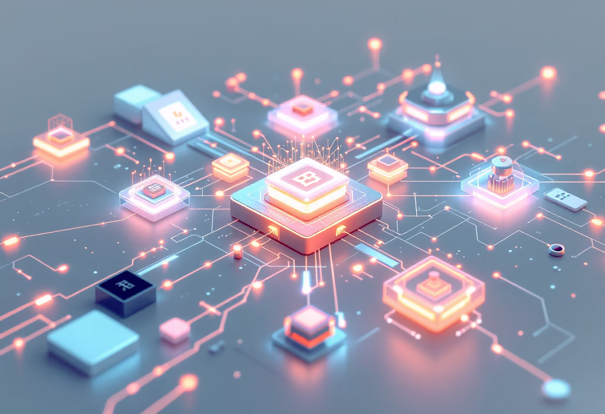 image of a digital diagram or flowchart (for a blockchain and cryptocurrency)