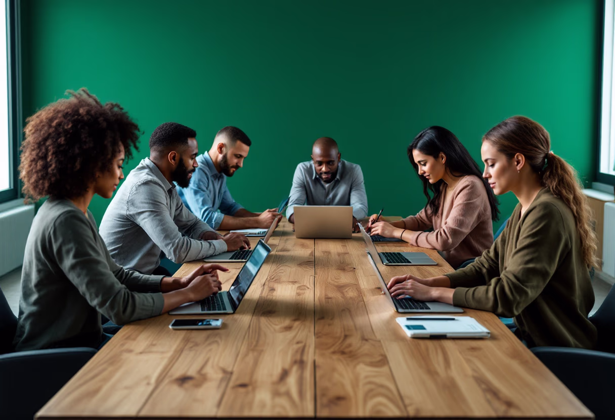 image of an office collaboration scene (for a mobility and transportation)