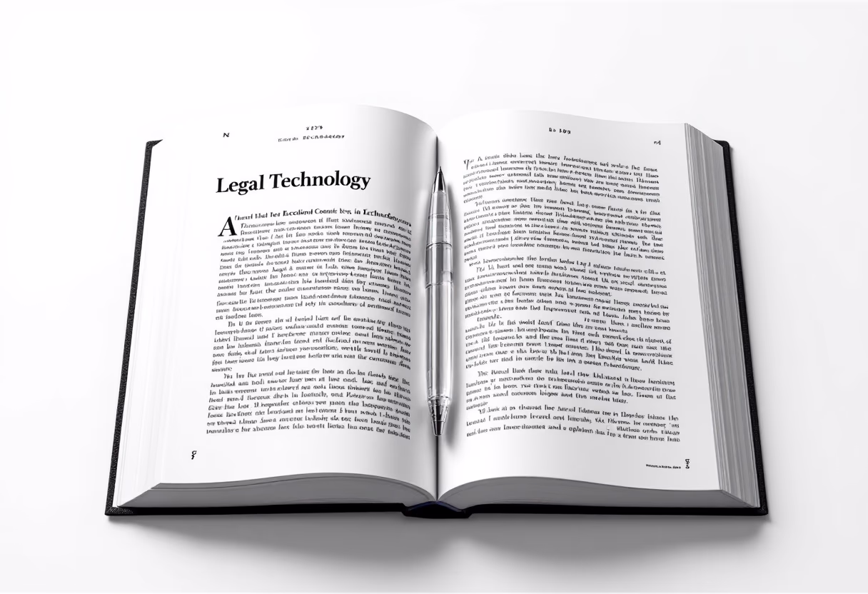 image of open book with pen (for a legal tech)