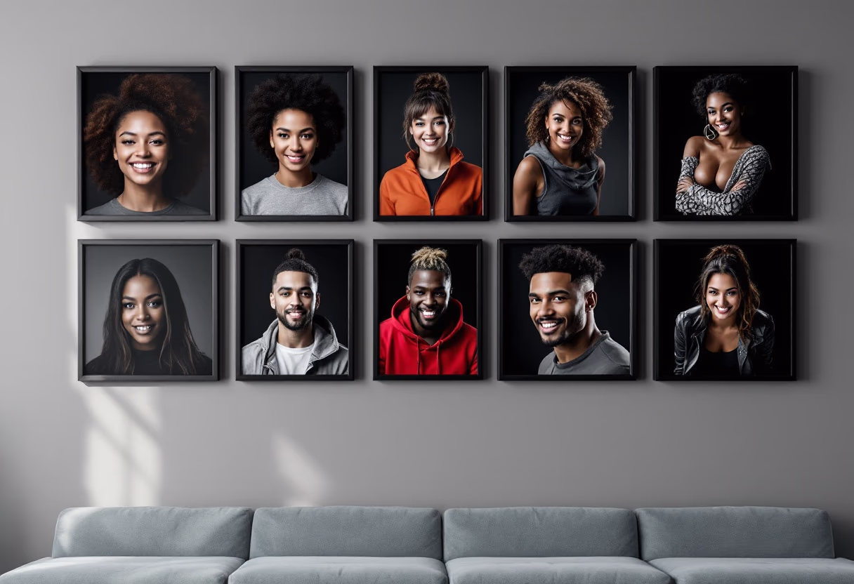gallery wall of dental transformations