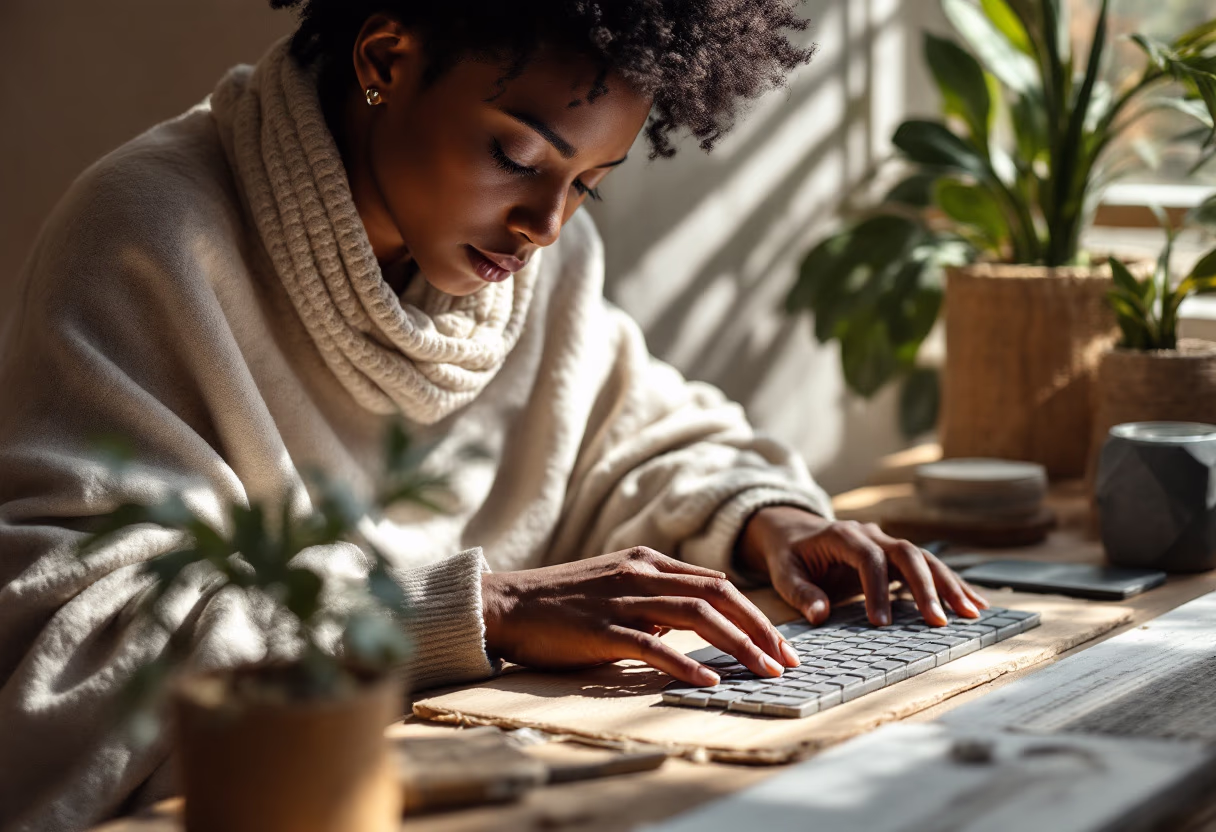 image of a person working on a computer in an office setting (for a mobility and transportation)