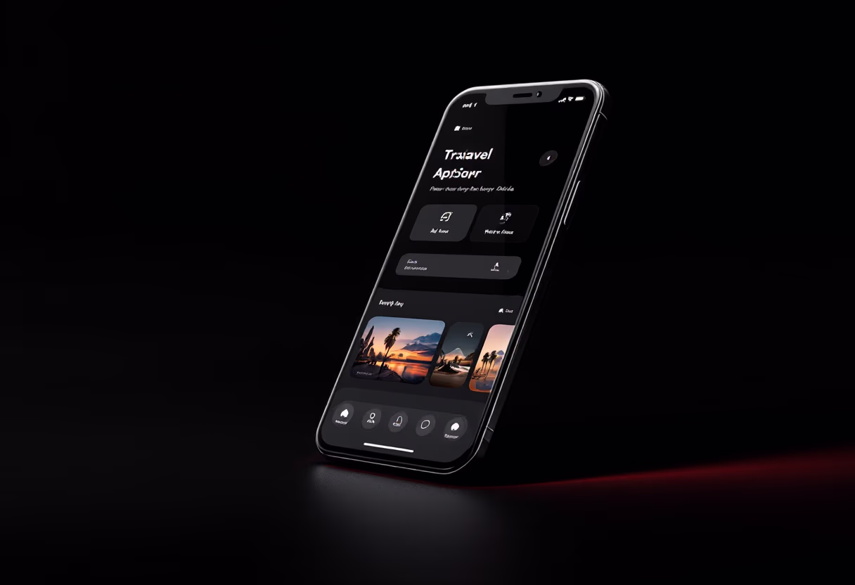 interface image of a mobile device with travel app interface (for a travel tech)
