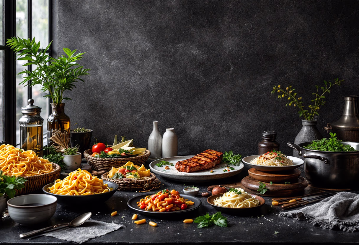 image of the kitchen in action (for an italian restaurant)