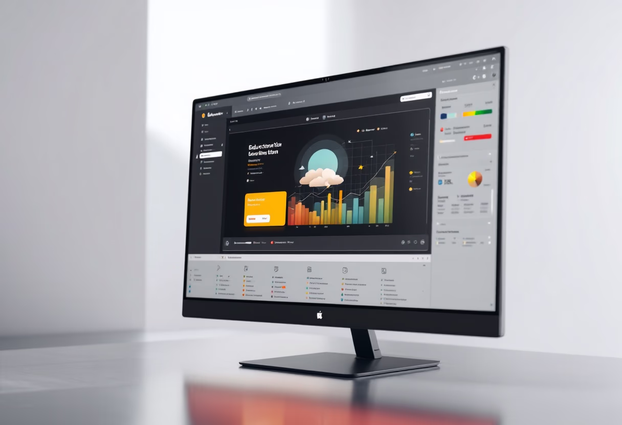 [interface] image of a computer showcasing educational software (for an edtech)