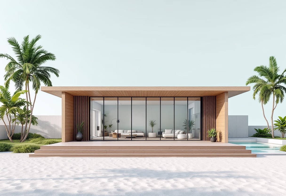 image of a minimalist beach house