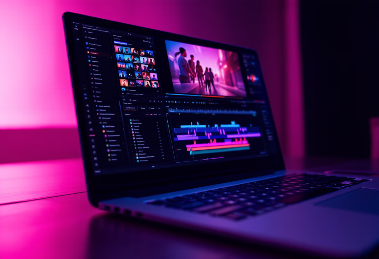 image of video editing software on a computer screen (for a film production company)