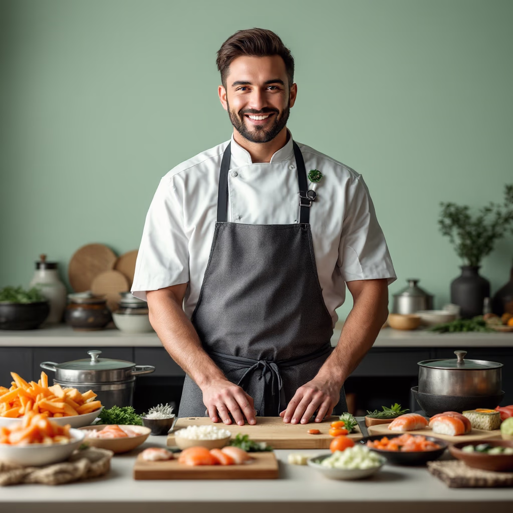 [team] image of a chef team member (for a japanese restaurant)