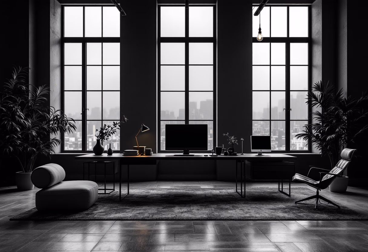 modern office setup for data presentation