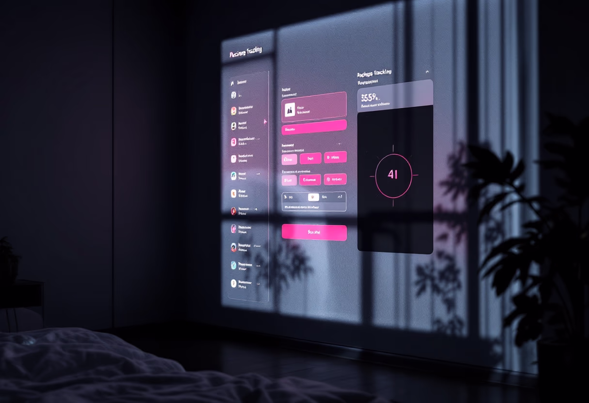 image of package tracking interface (for a courier & delivery service)