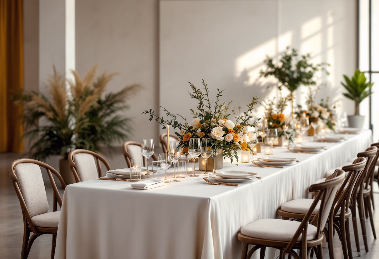 image of an elegant wedding reception setup for an event planning service