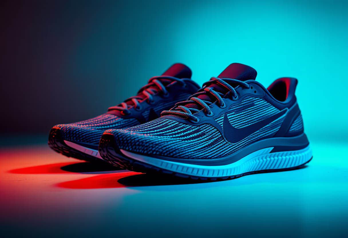 image of running shoes on display
