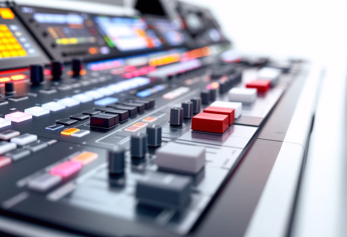 image of mixing console (photography) (for a music studio)