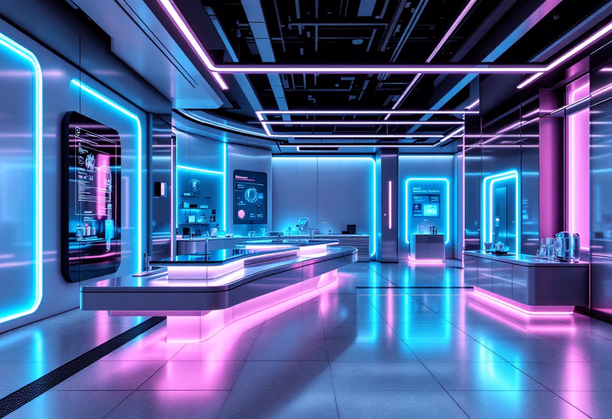 Bild eines futuristischen Shoppingcenters