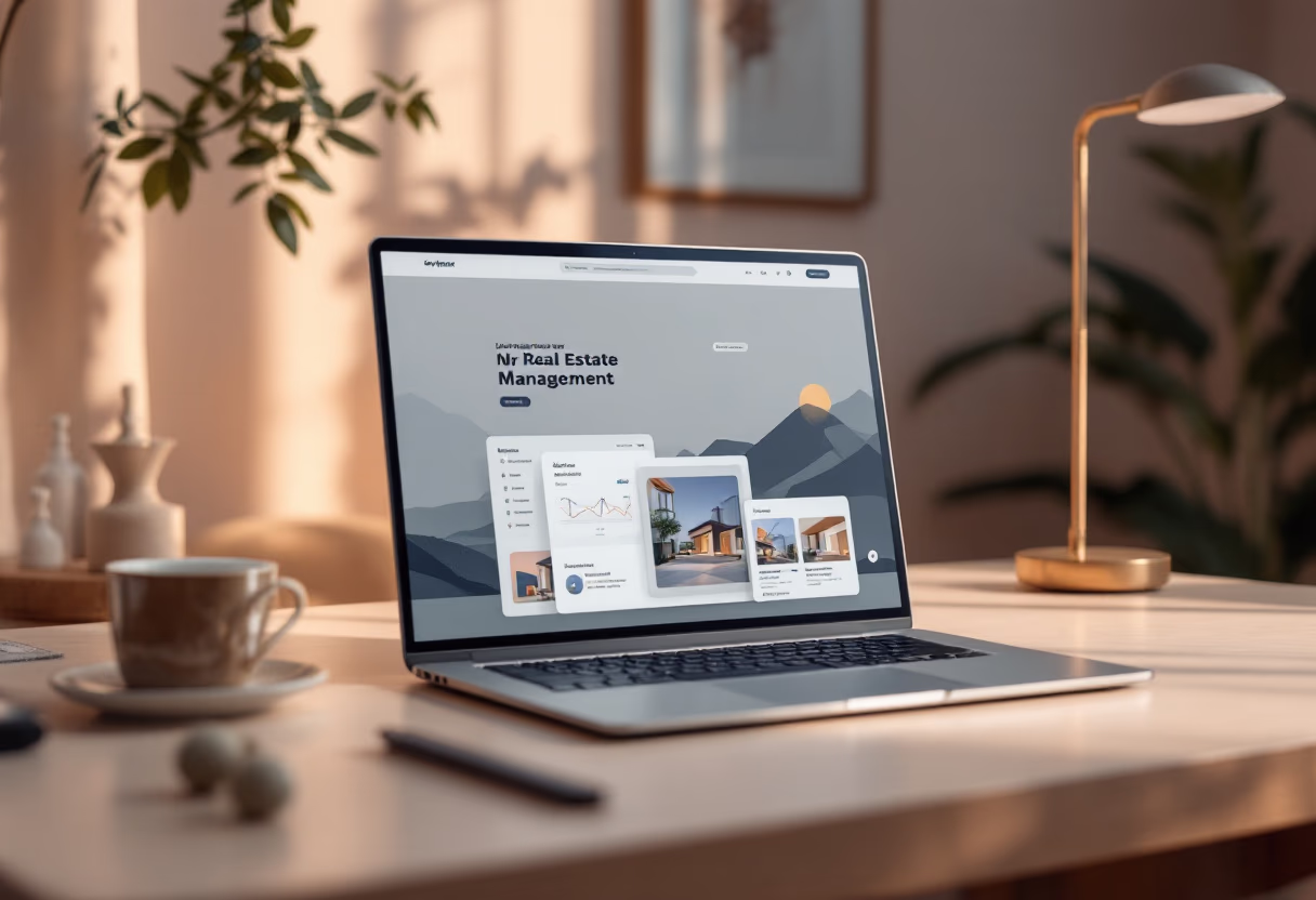 image of real estate management software interface (ambient setting)
