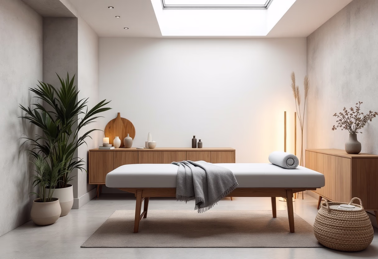 image of a peaceful acupuncture therapy room