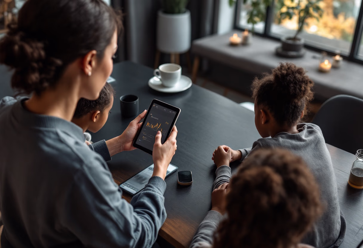 image of a teacher interacting with students using digital tools for an edtech