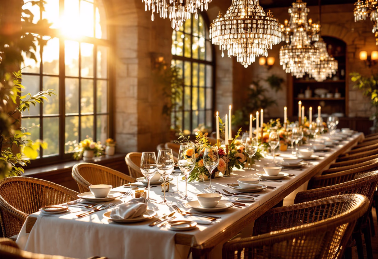 image of decorated event space for a fine dining restaurant