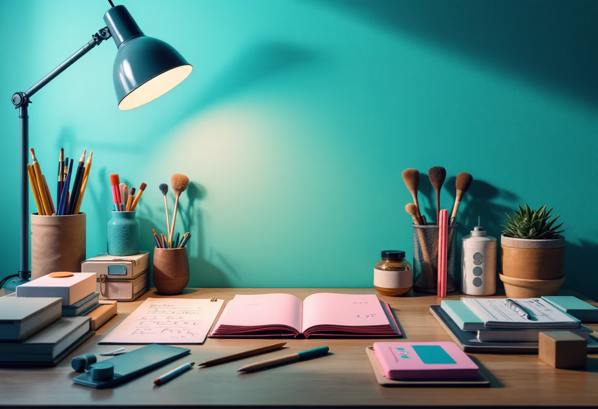 [background image] abstract image with office supplies (for a personal coach & consultant)