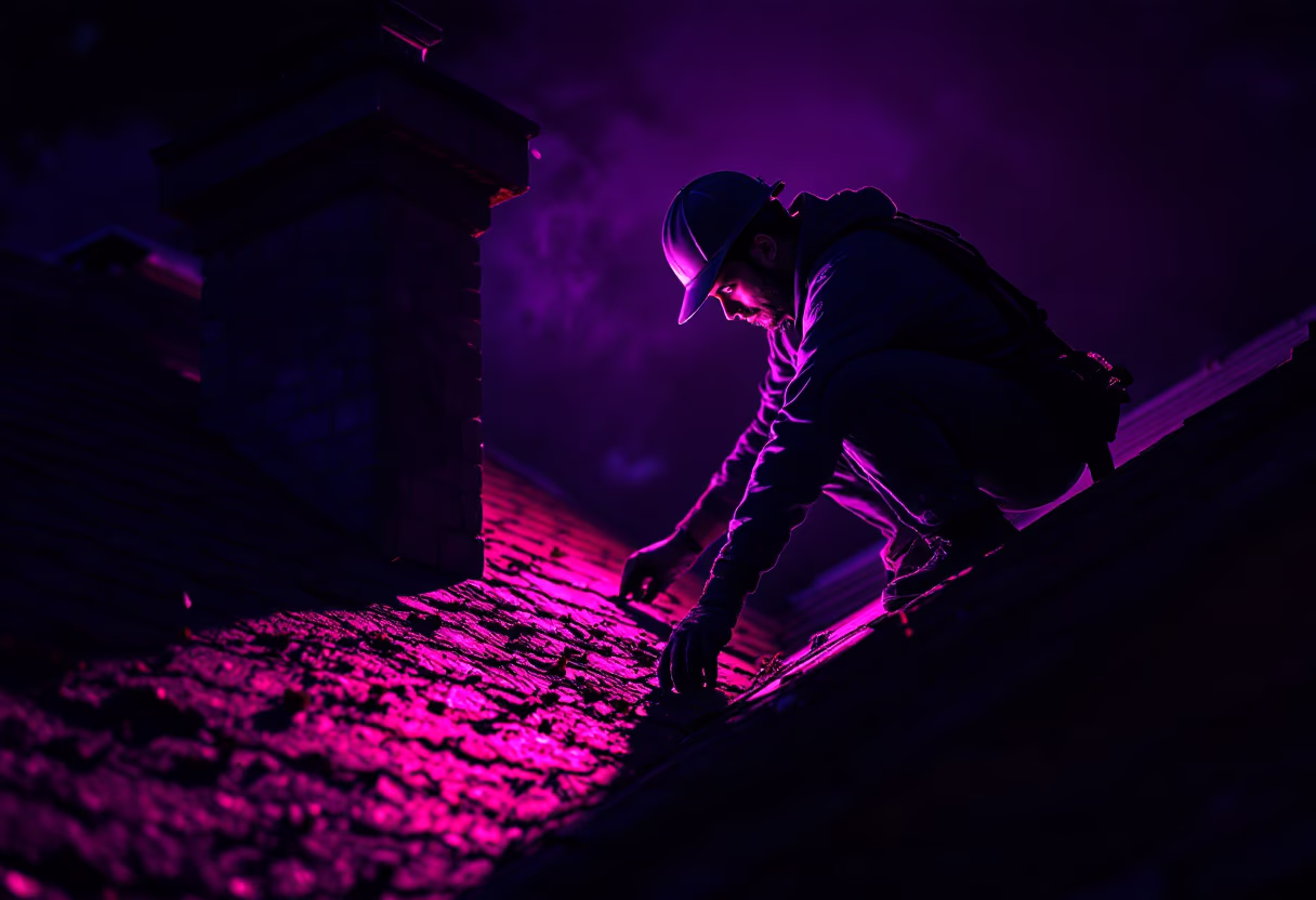 image of roofing contractor at work