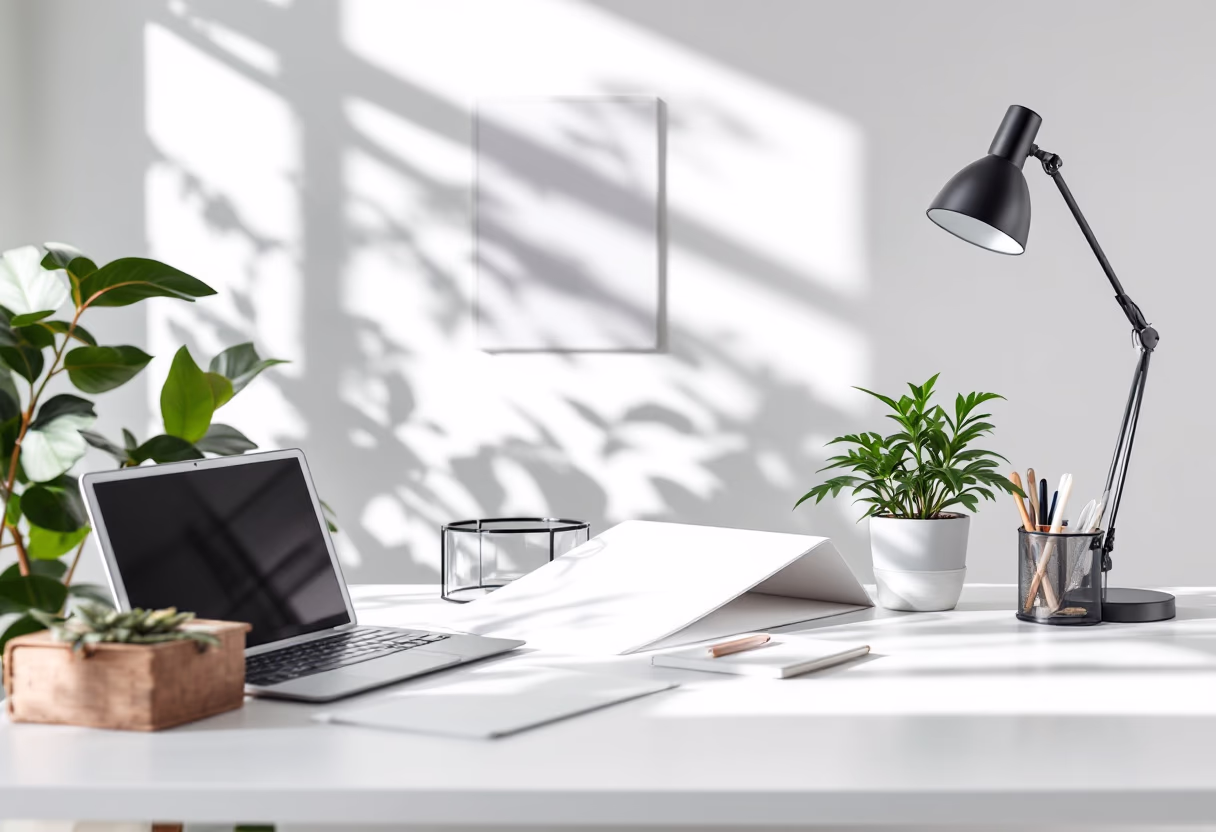a elegant and organized workspace for a productivity tools business [background image]