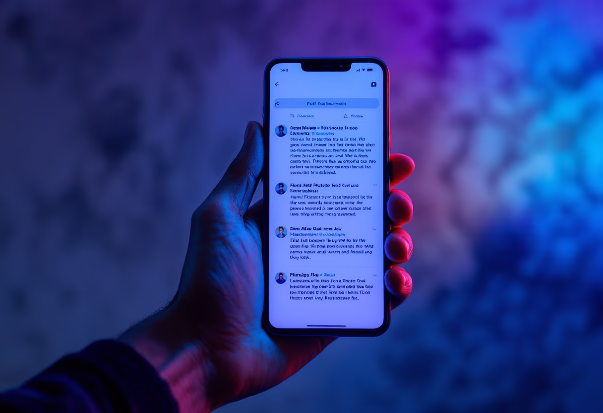 image of an article on a screen (for a social media and communication)