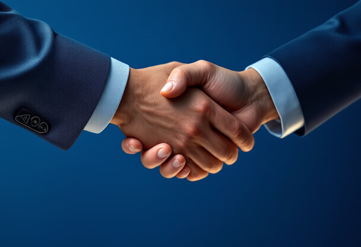 [background image] a handshake (for an ai cybersecurity company)
