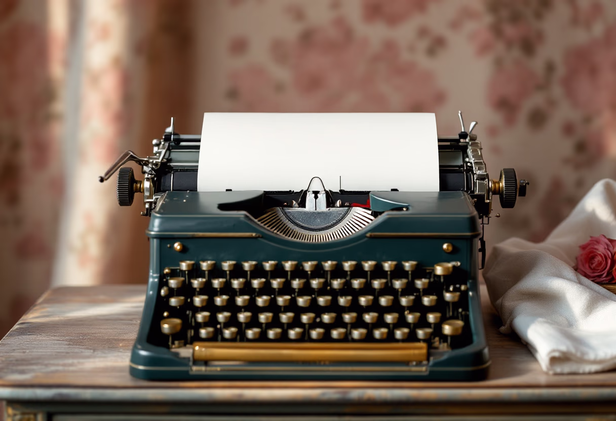 image of typewriter with paper (for an author & writer)