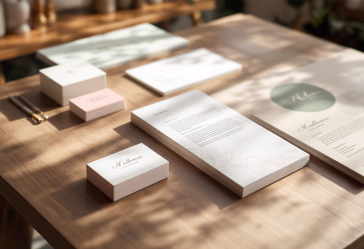 branding materials for a graphic design studio