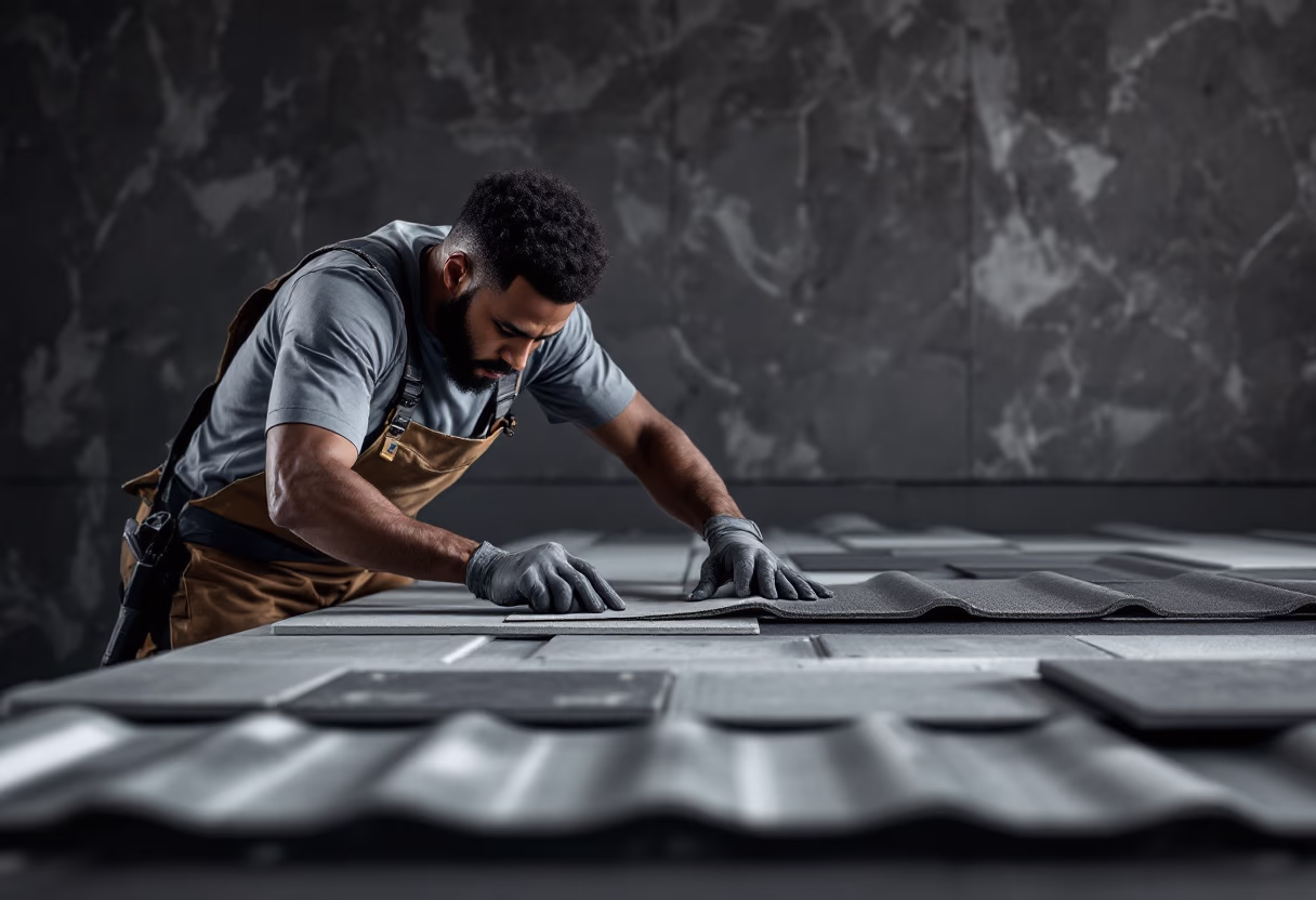 image of roofing contractor at work