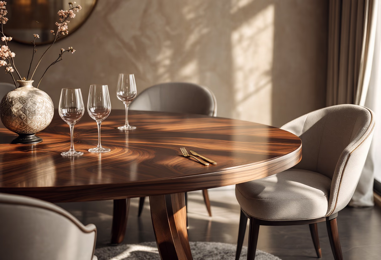 luxury apartment dining area interior (for a real estate tech)