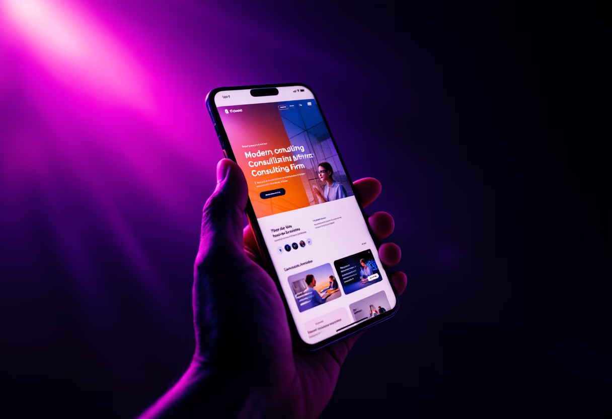 [digital project] image of website on a mobile device (for a consulting firm)