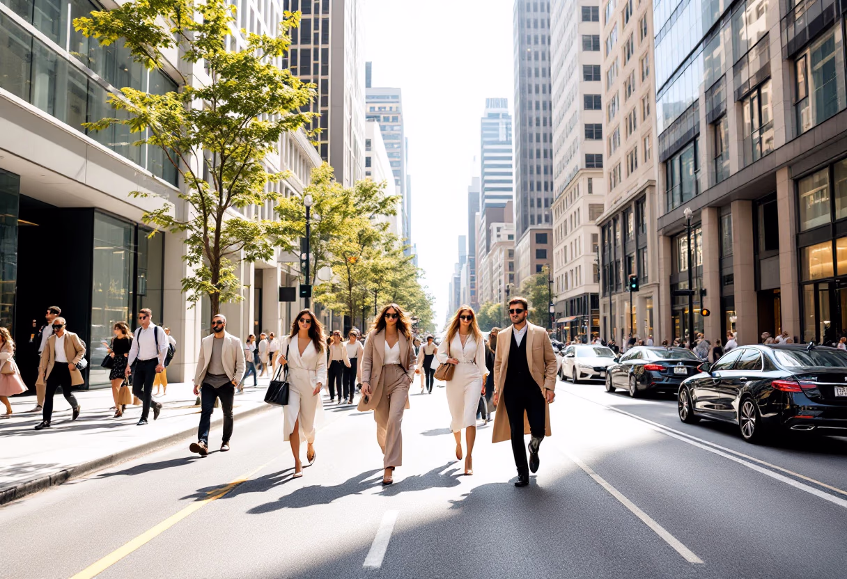 image of busy city street