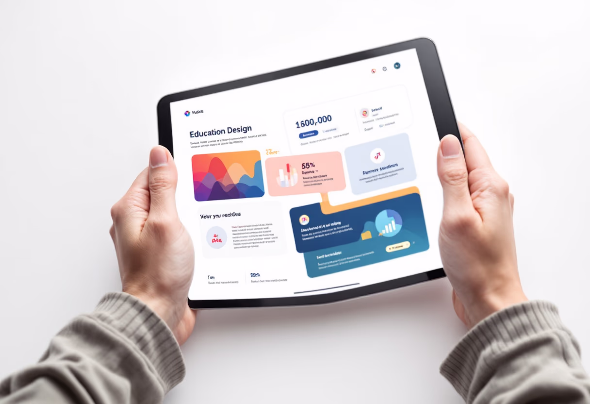 [interface] image of a tablet with an educational app (for edtech)