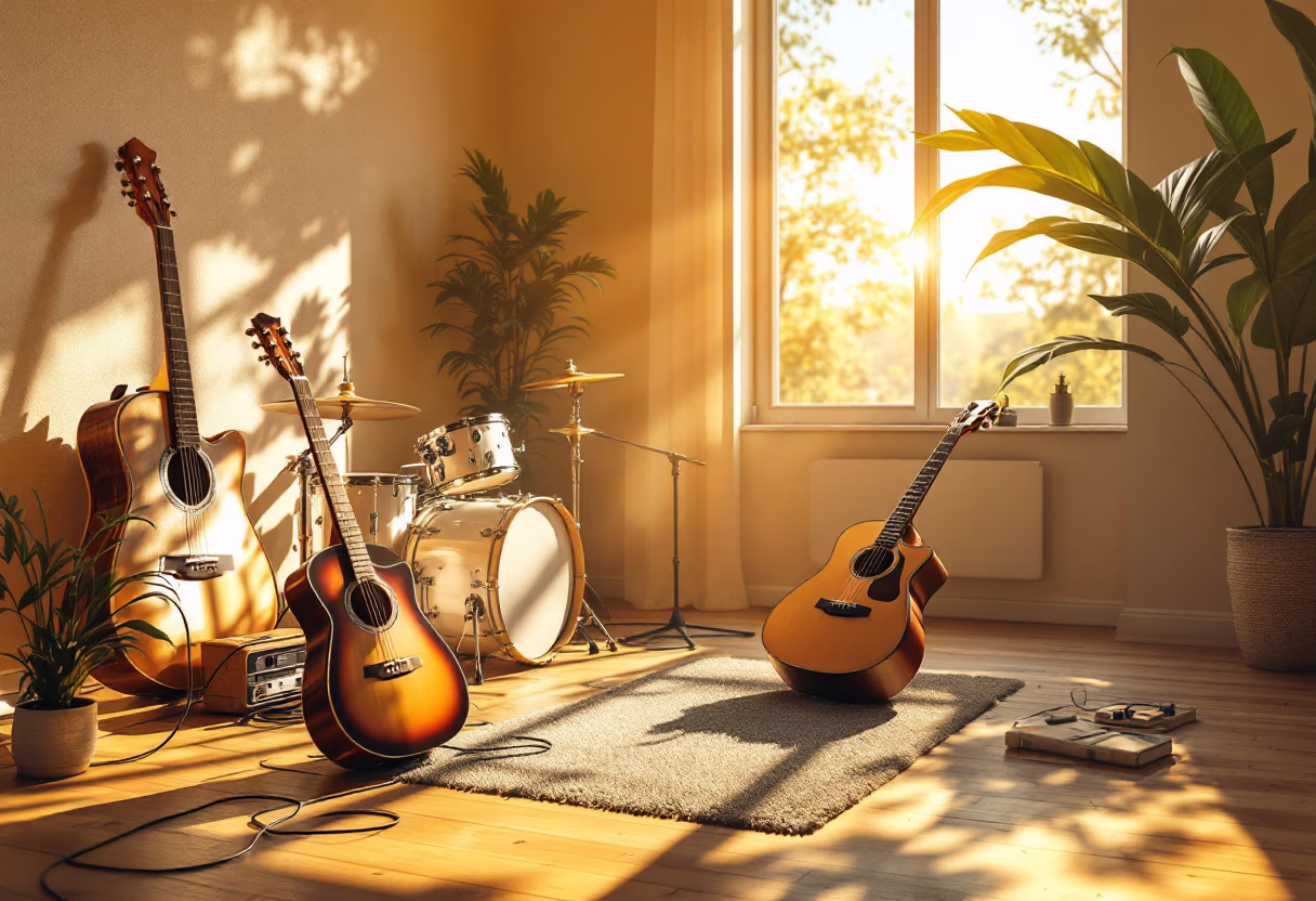 [background image] image of band rehearsal space