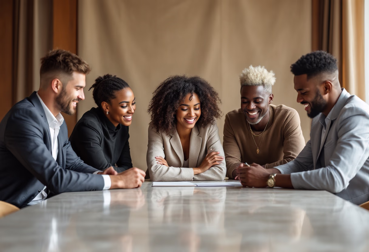image of a diverse team in a meeting (for edtech)