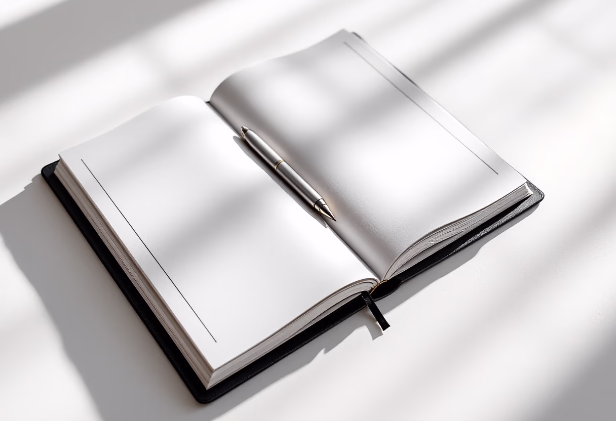 image of open book with pen (for a legal tech)