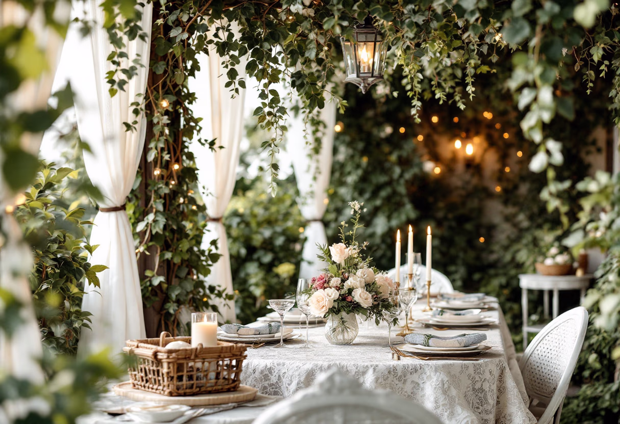 image of an outdoor dining space for a bed & breakfast