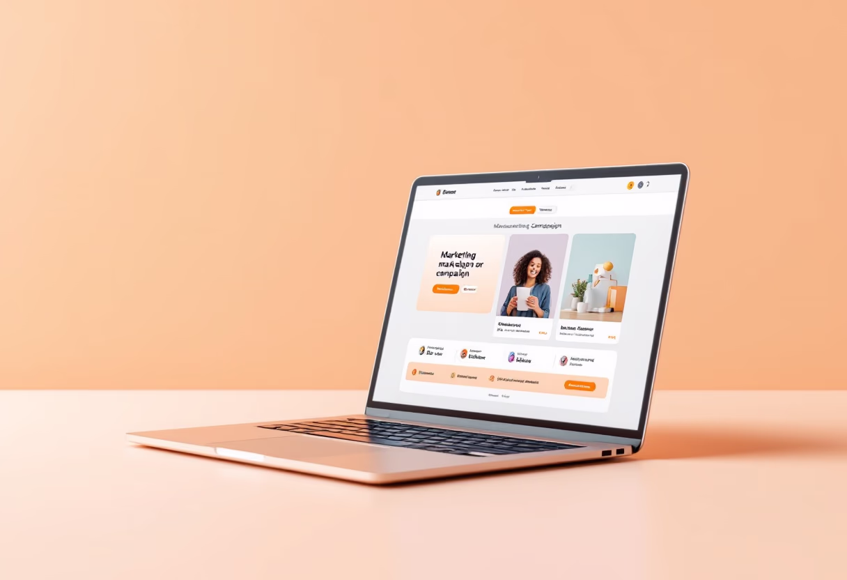 [interface] image of a laptop with software interface (for a ai marketing tech company)