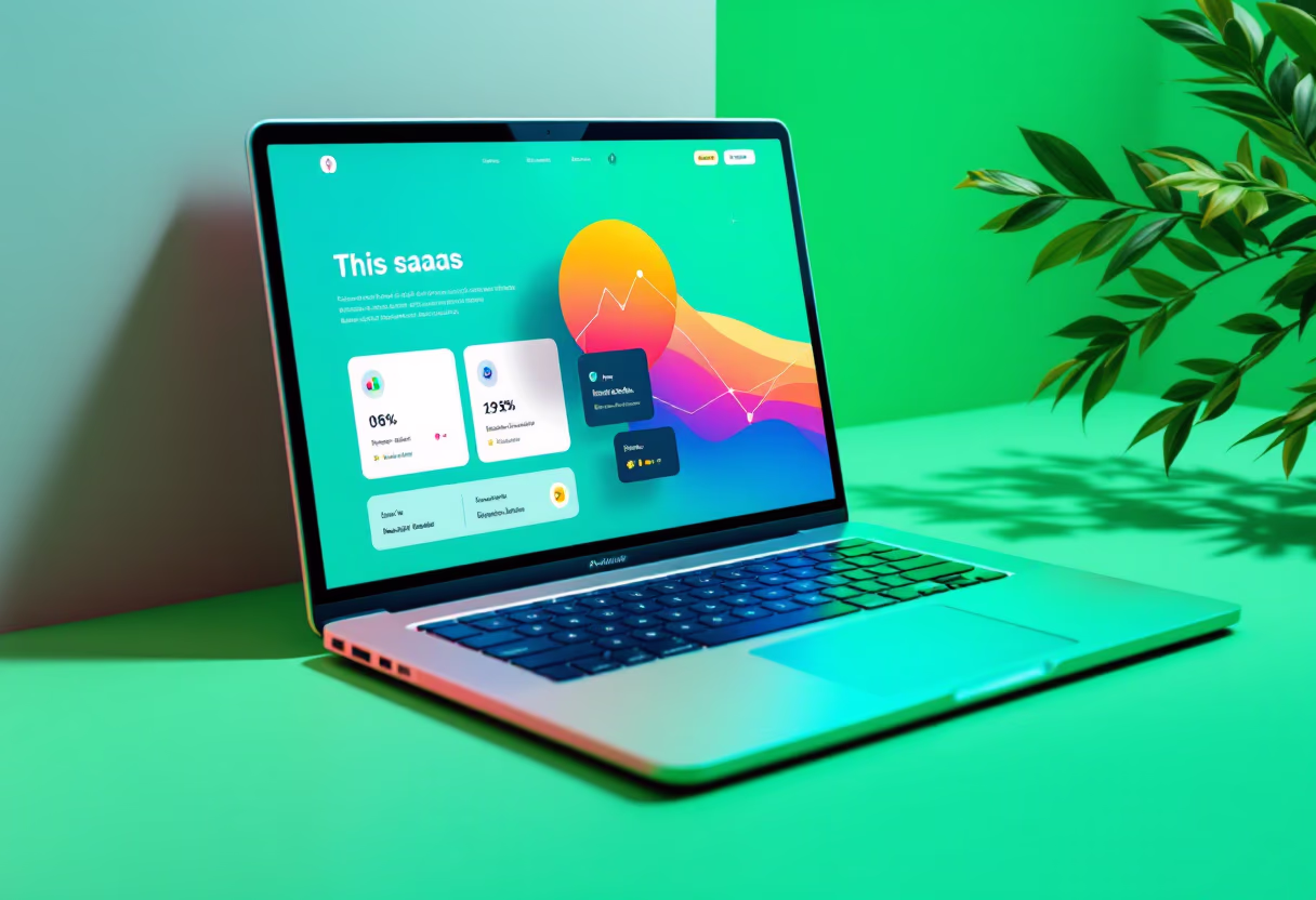 [interface] image of a laptop displaying product interface (for an ai saas company)