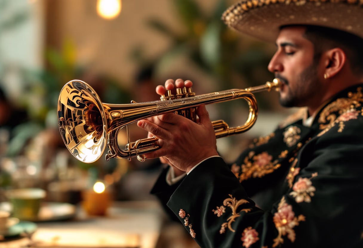 image of live mariachi band performance for a mexican restaurant