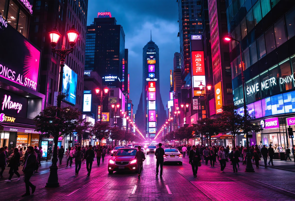 image of a busy downtown area (for a mobility and transportation)