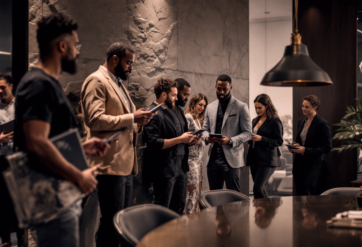 image of networking event attendees (for a legal tech)