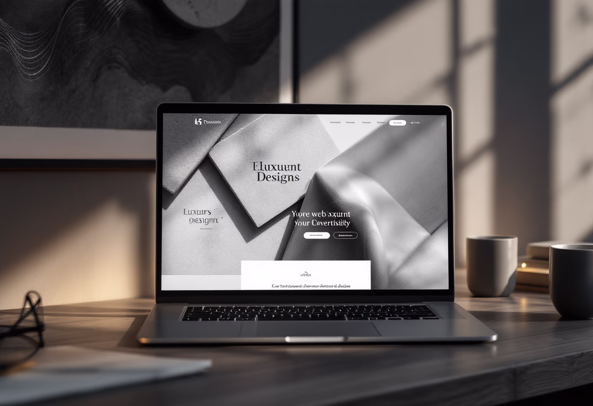 image of website on a laptop