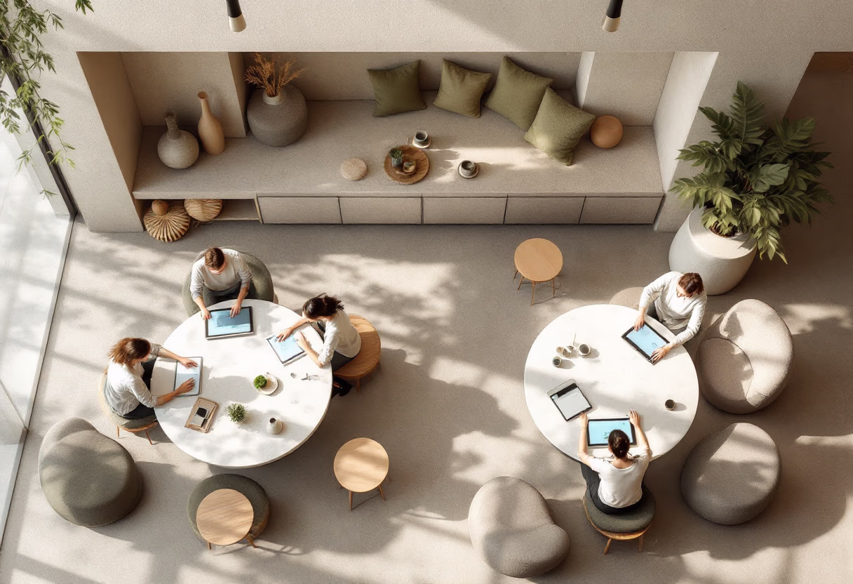 futuristic classroom setting