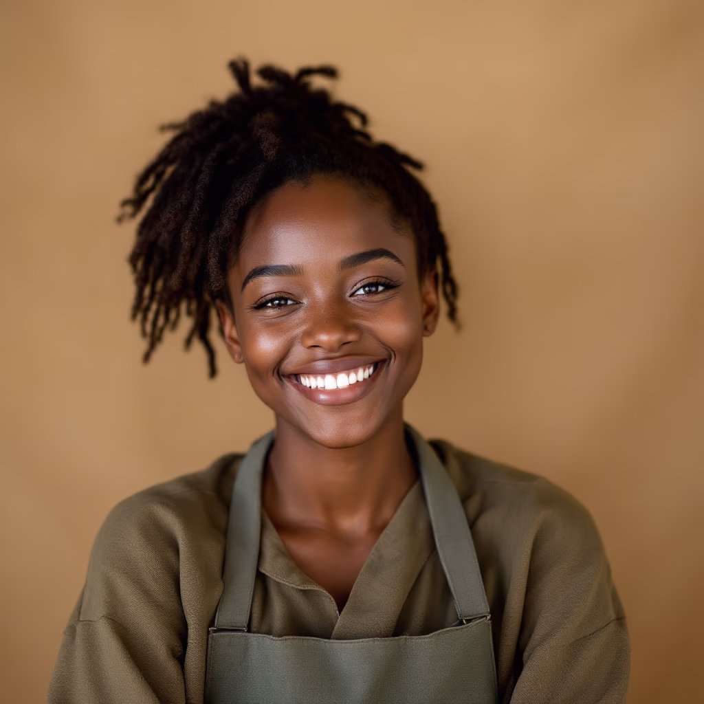 [headshot] image of satisfied customer (for a ceramic studio)