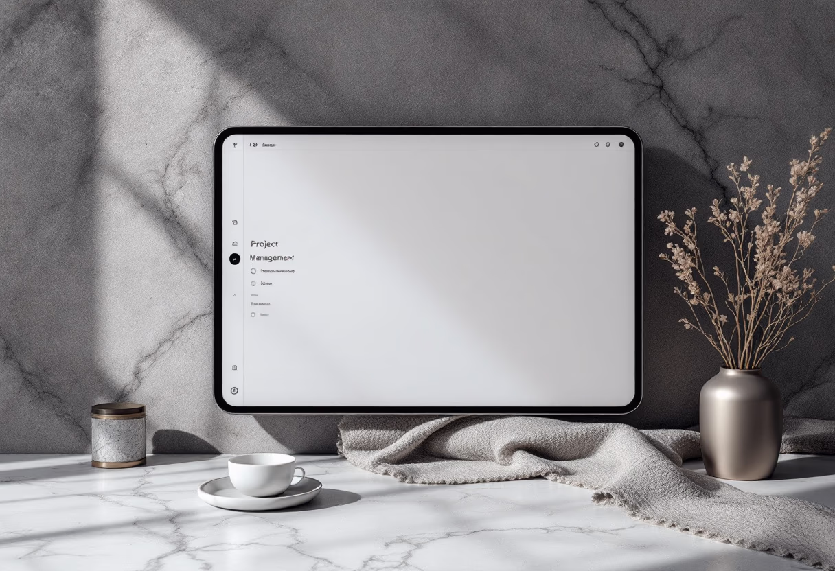 interface of project management software (for a b2b saas), adding a human touch