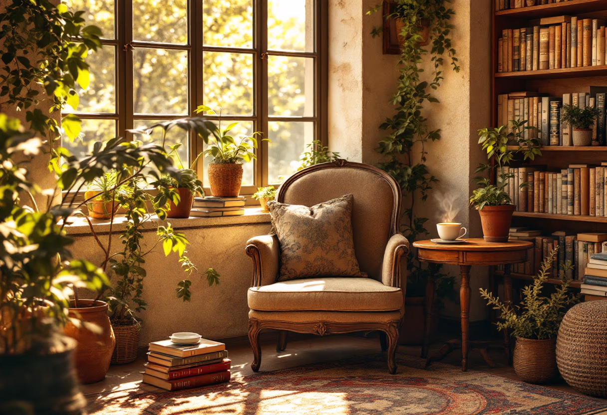 image of cozy reading nook (for a bookstore)