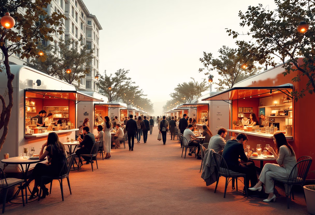 image of outdoor dining experience (for a food truck)
