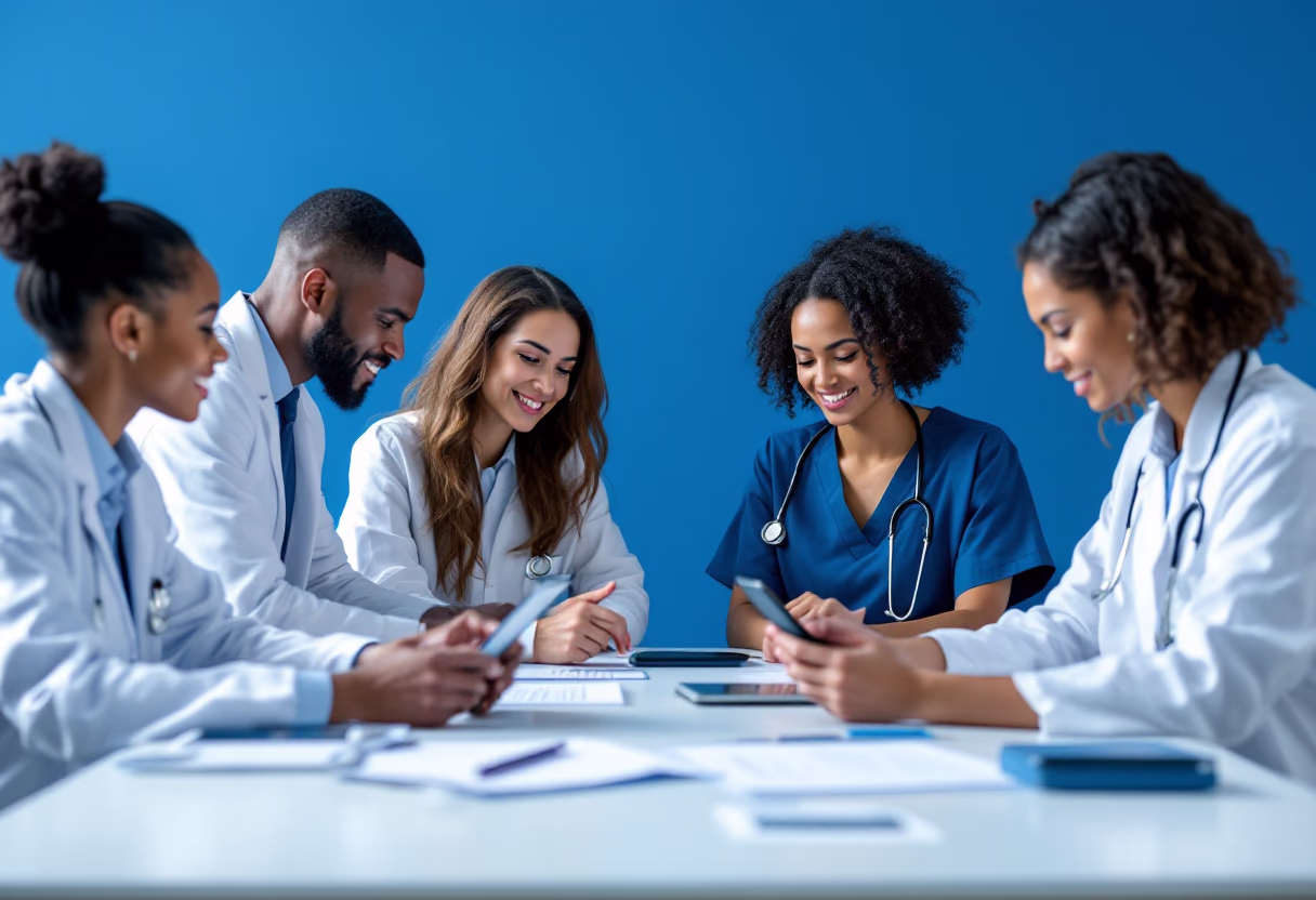 image of a team meeting (for a medical clinic)